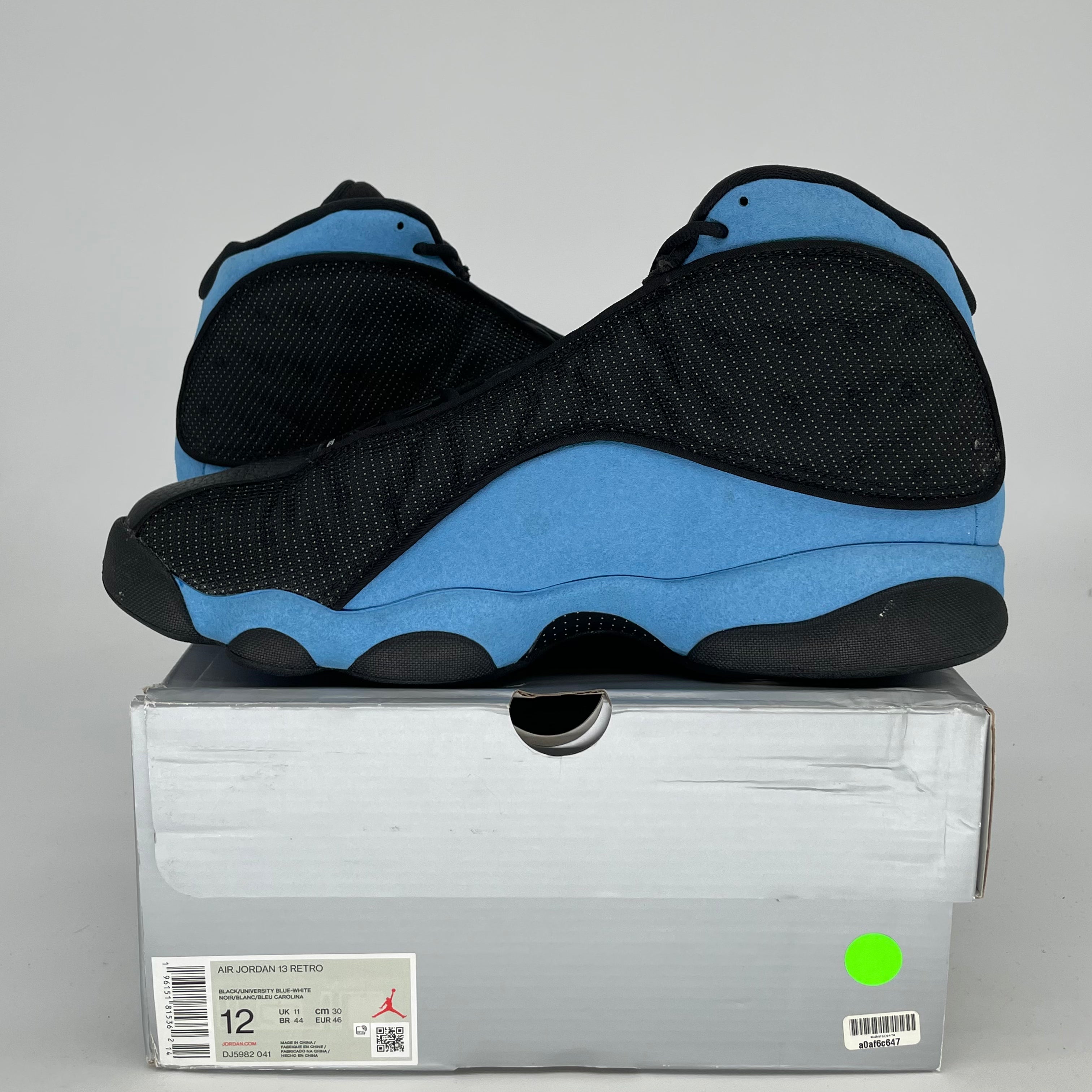 Original Air Jordan 13 Retro 'Black University Blue' Men's Basketball Shoes - Size 12 (DJ5982-041) - Perfect for Streetwear, Sneaker Collecting & Basketball Games