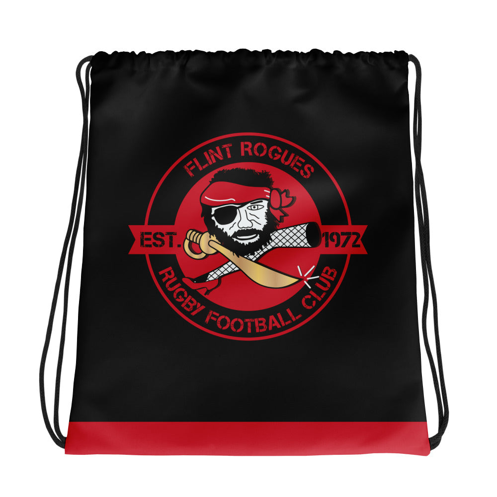 Flint Rogues RFC Drawstring Backpack - Lightweight & Durable Gym Bag for Sports, Travel & School - Perfect for Workout, Running & Outdoor Activities