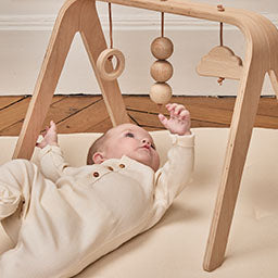 Charlie Crane NAHO Wooden Baby Play Arch & Montessori Toys - Perfect for Infant Tummy Time & Sensory Development