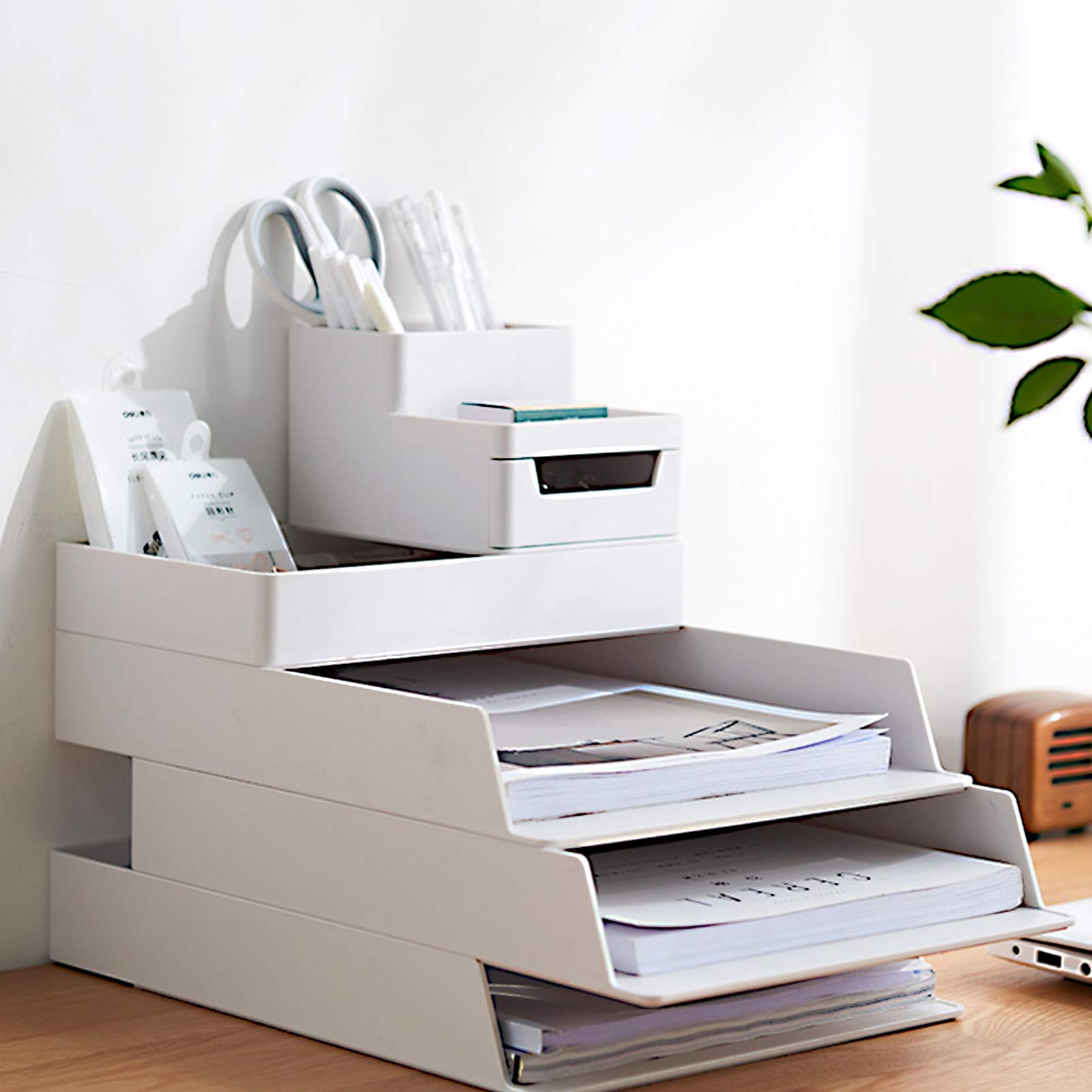 Cabilock 1pc Plastic Storage Box - File Organizer Container for Office & Home - Creative Storage Case for Documents, Stationery & Sundries - Durable Practical Organizer for Desk, Closet & Workspace