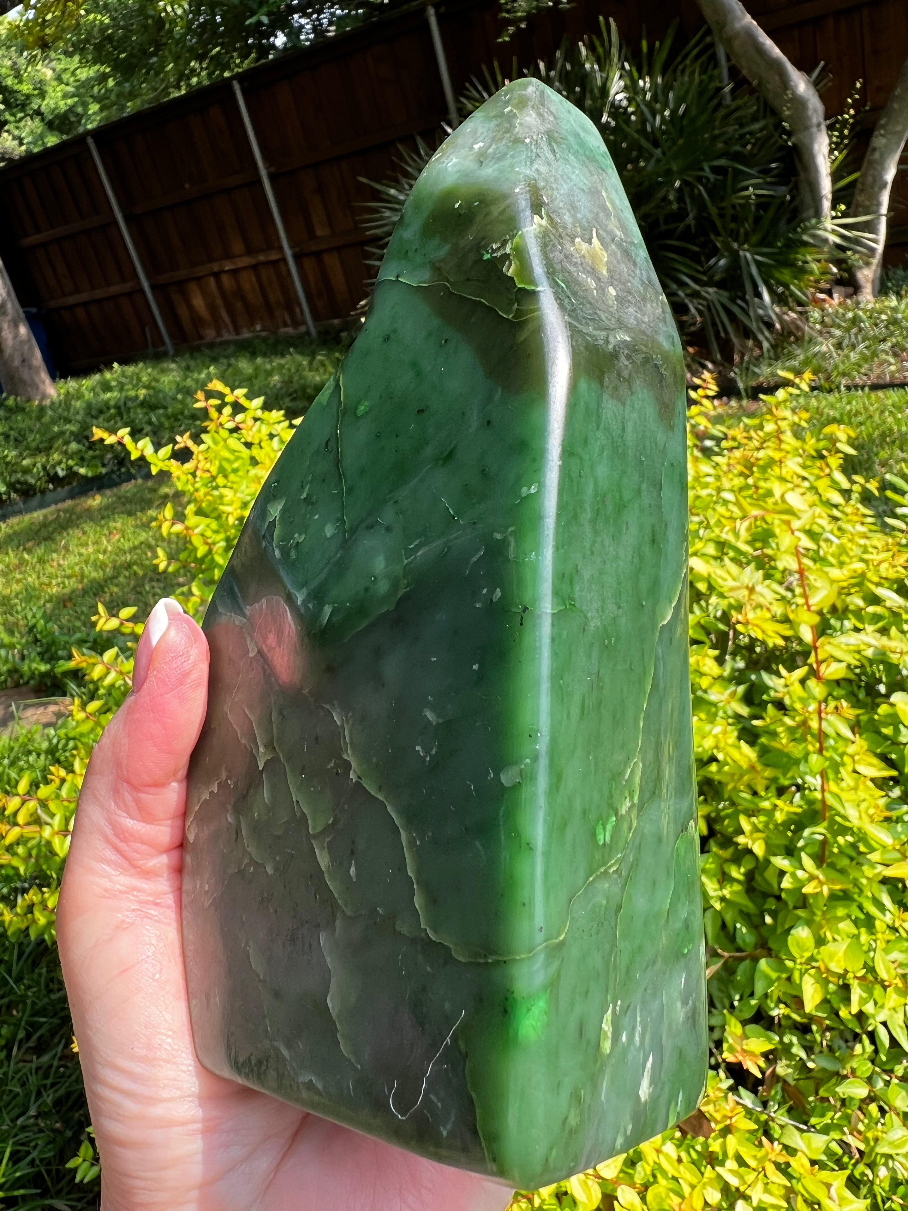 Premium Large Nephrite Jade Freeform Statement Piece - 3.10 lbs, 6.5 Inches - Handcrafted Natural Stone Sculpture for Home Decor, Meditation Space & Luxury Gift