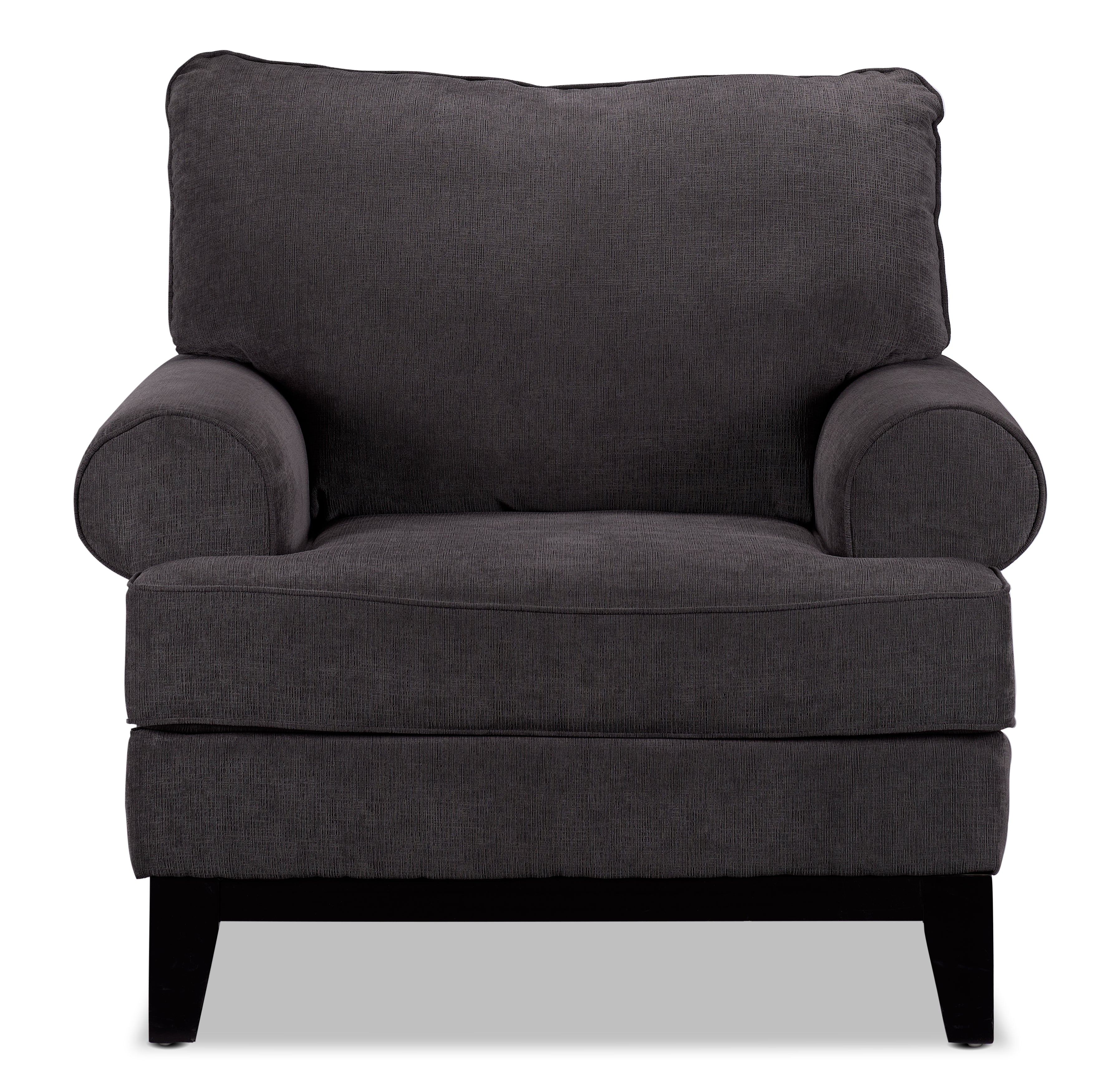 Crizia Modern Accent Chair - Dark Grey Upholstered Lounge Chair for Living Room, Bedroom, or Office - Stylish & Comfortable Seating Furniture for Home Decor