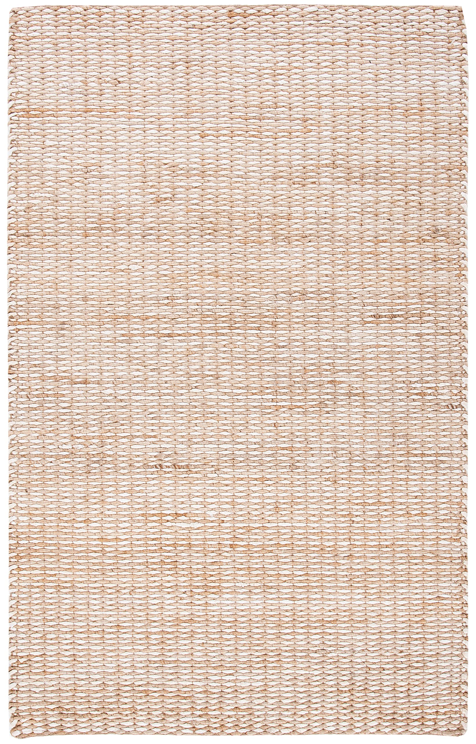 SAFAVIEH Handmade Natural Jute Area Rug 8' x 10' - Farmhouse Style in Natural & Ivory | Durable for High Traffic Living Room & Bedroom | Eco-Friendly Home Decor for Cozy Spaces (NF110B)