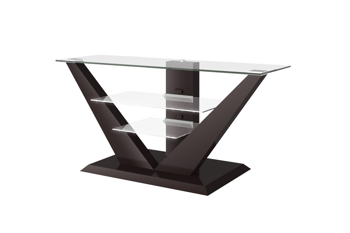 HUBERTUS Luna TV Stand - Modern Brown Wood Entertainment Center for Living Room, Bedroom & Home Theater