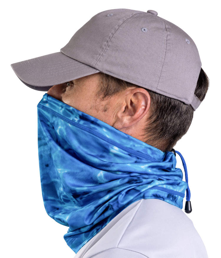 Men's UPF 50+ Adjustable Fleece Neck Gaiter - Winter Face Mask with Drawstring for Outdoor Activities, Hiking & Skiing | Aqua Design