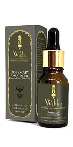 Wikka 100% Pure Therapeutic Grade Rosemary Essential Oil (Rosmarinus Officinalis) 15ml - Promotes Hair Growth, Fights Dandruff & Improves Acne Skin - Perfect for Aromatherapy, Massage & DIY Beauty Products