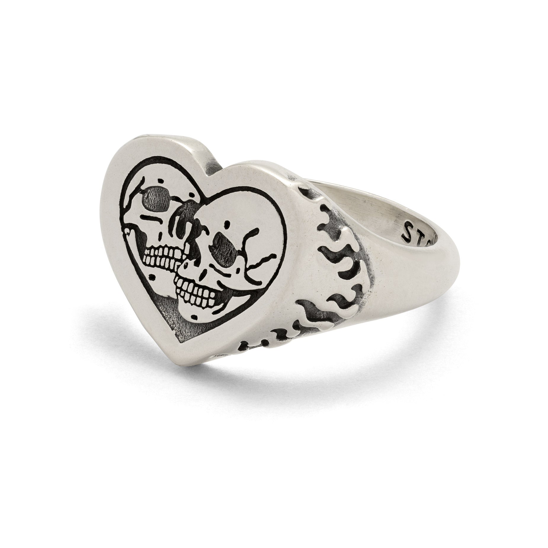925 Sterling Silver Skull Heart Ring for Women - Gothic Punk Jewelry, Edgy Fashion Accessory - Perfect for Halloween, Valentine's Day & Alternative Style Lovers