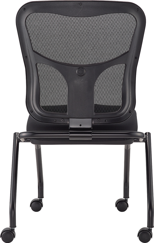Eurotech Flip Mesh Fabric Office Chair with Casters, No Arms, Black (NT1000) - 2 Pack - Ergonomic Desk Chair for Home & Office Workspace