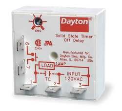 Dayton 6A858 Solid State Encapsulated Timer Relay 1A - Perfect for Industrial Automation, HVAC Systems & Electrical Control Panels