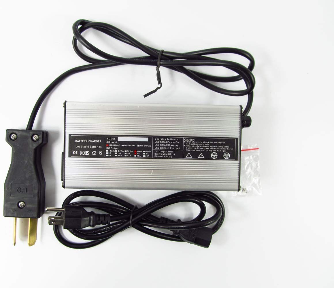 48V 6A Golf Cart Battery Charger for Club Car DS & EZGO - Fast Charging, Waterproof Design - Perfect for Golf Courses, Resorts & Home Use