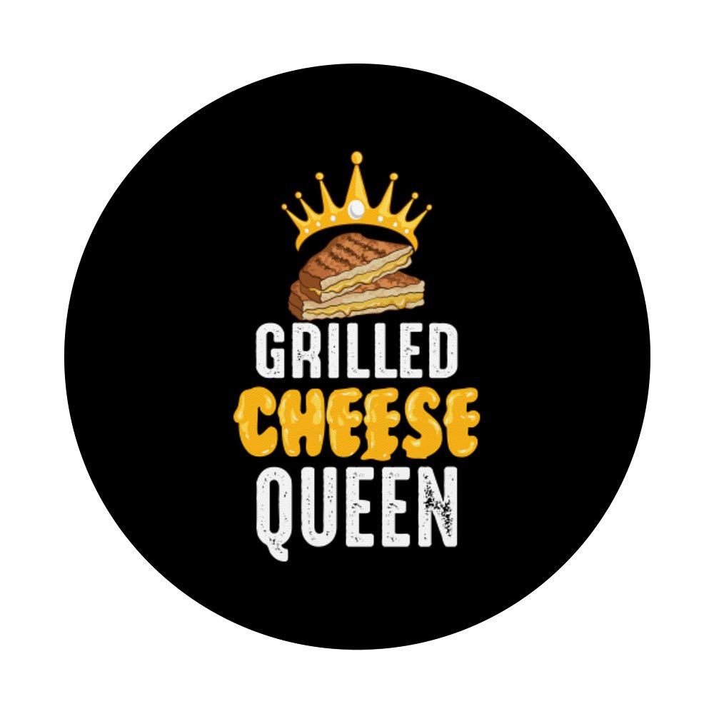Funny Cool Grilled Cheese Queen Toasted Sandwich Maker PopSockets PopGrip - Swappable Phone & Tablet Grip for Kitchen Lovers & Foodies - Perfect Gift for Cooking Enthusiasts