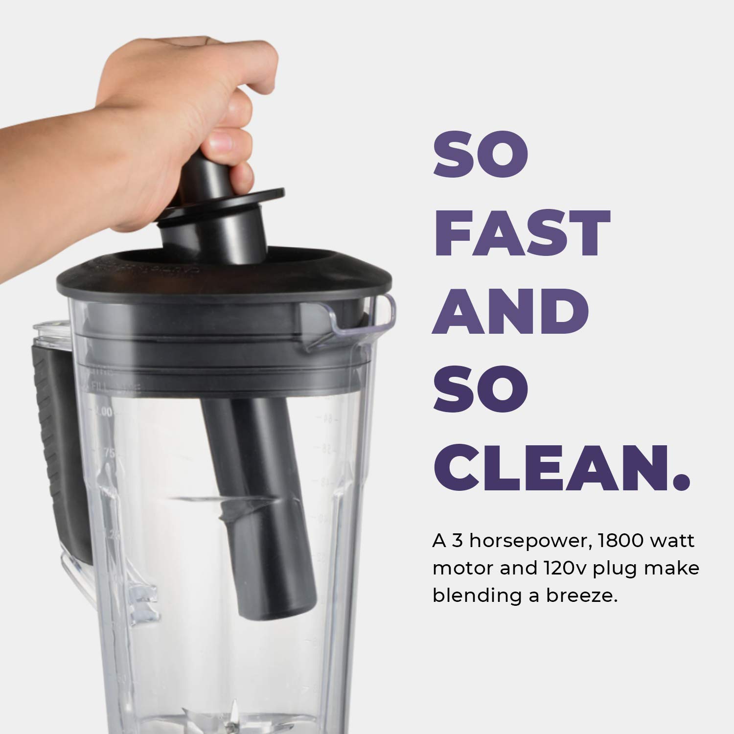 Cleanblend 1800W Commercial Blender - 3HP High-Performance Countertop Blender with 64oz Jar & Stainless Steel Blades | 5-Year Warranty | Perfect for Smoothies, Juices, Soups & Professional Kitchen Use