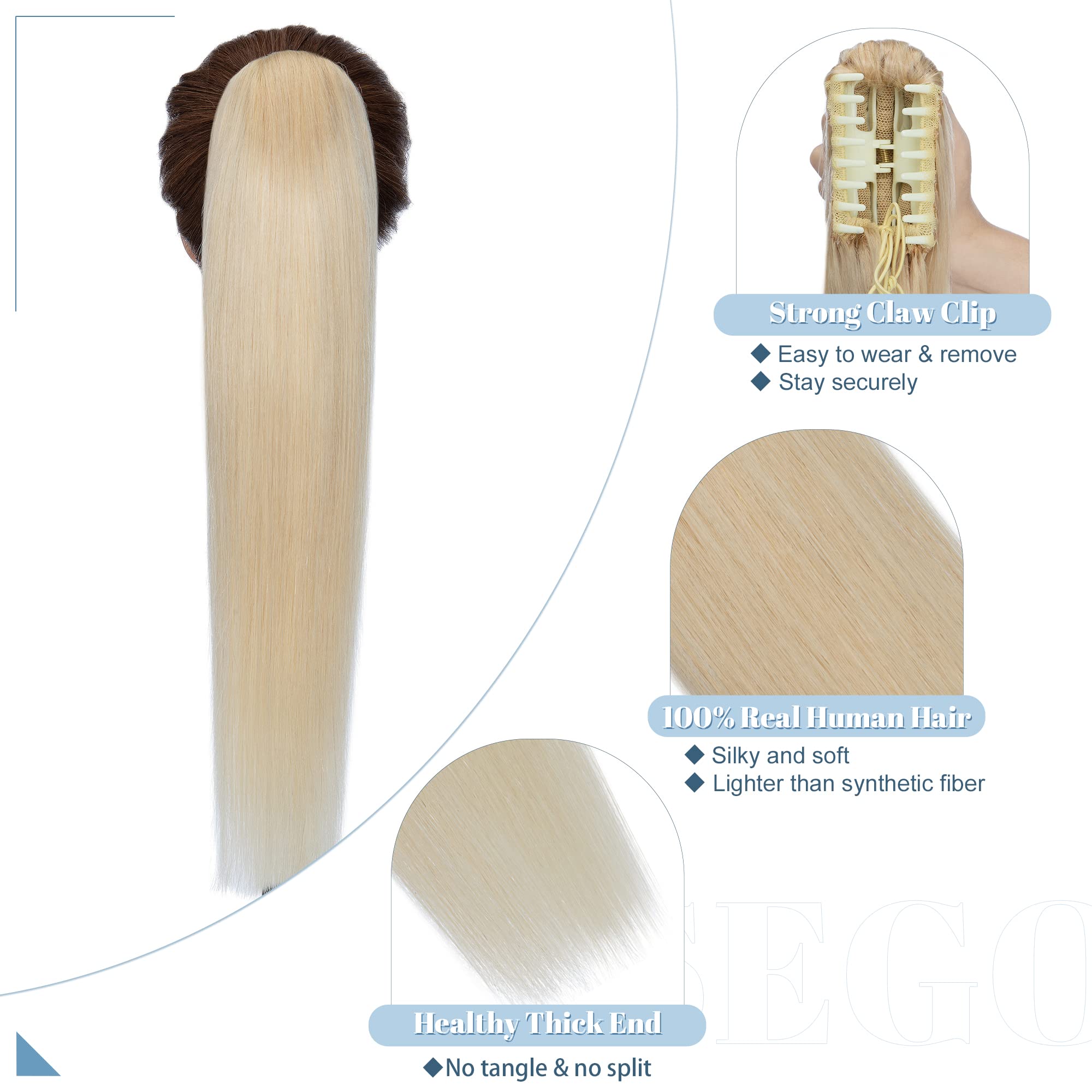 SEGO Claw Clip Ponytail Extension - 18