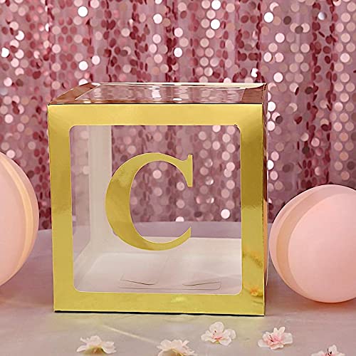 4 Pack Metallic Gold 5 Inch Letter C Stickers - Self-Adhesive Wall Decals for Party Decorations, Backdrops, Photo Booths, and Home Decor
