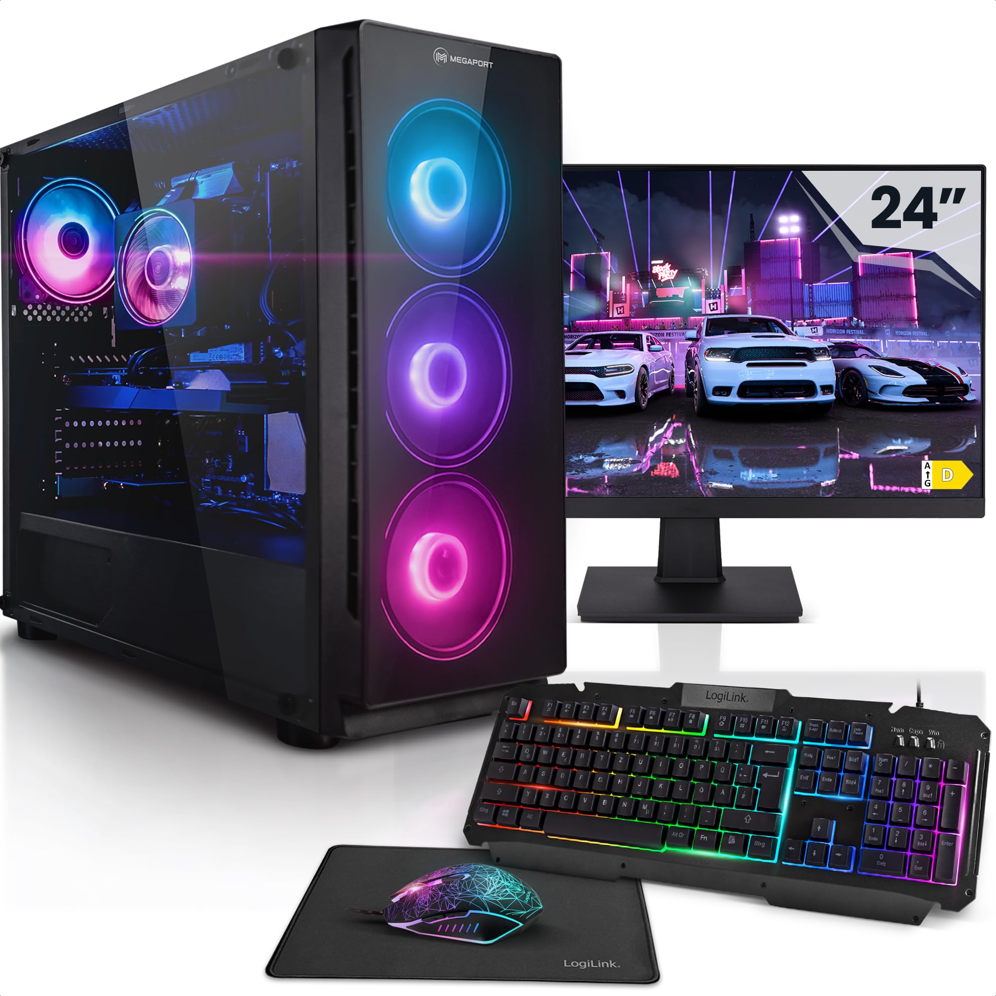 Megaport Complete Gaming PC Bundle - AMD Ryzen 5 5600, 24