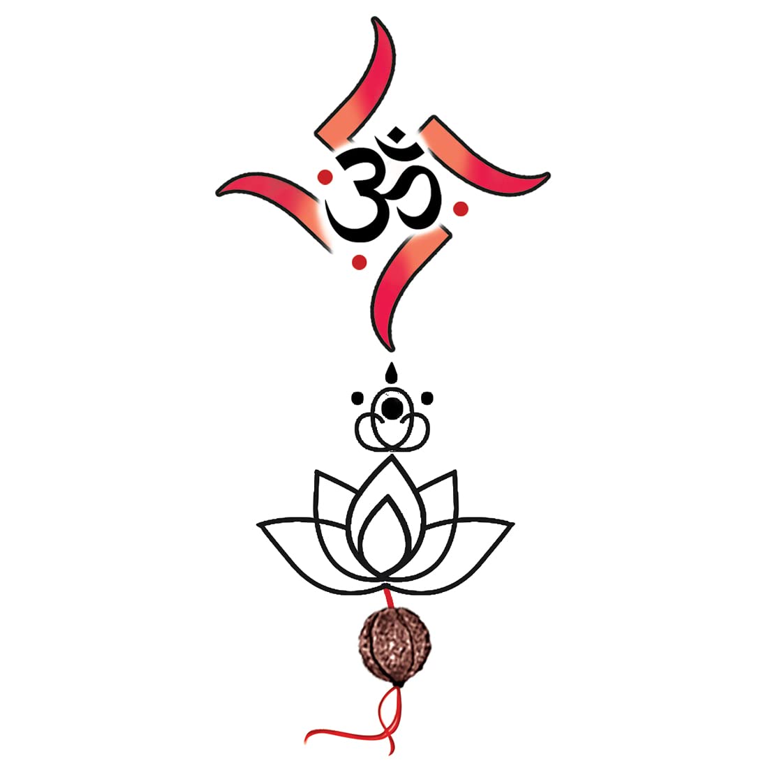 Waterproof Om Symbol Temporary Tattoos for Men & Women - Lasting Fake Tattoos for Yoga, Festivals & Spiritual Events