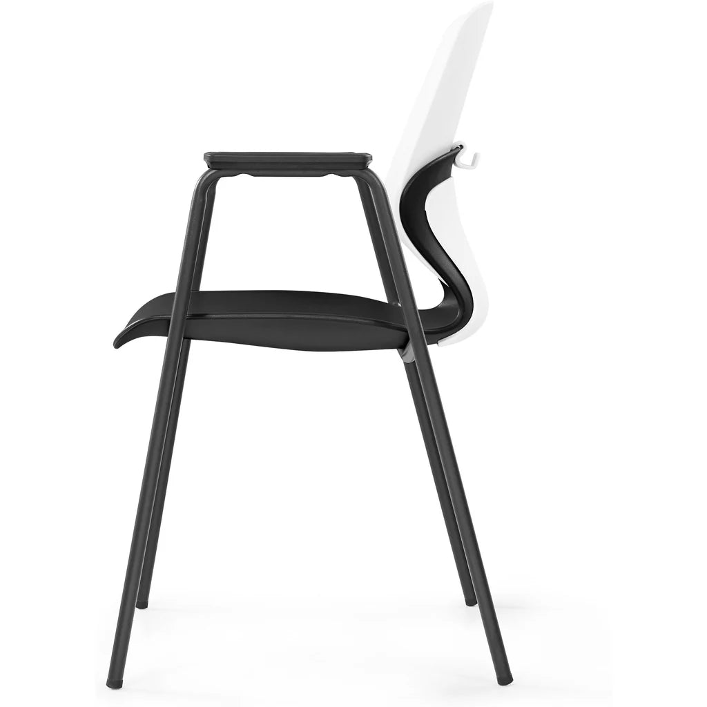 KALEIDO 4-Leg Stool with Arms - Modern Accent Chair for Living Room, Bedroom, or Office - Perfect for Relaxing, Reading, and Extra Seating