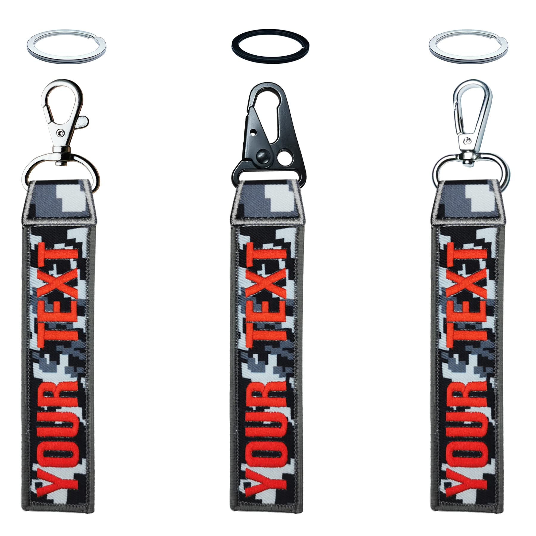 Customized Keychain with Name & Number - Personalized Key Ring Accessories for Luggage, Belts & Gear | Embroidery Gift for Travel, Sports & Everyday Use