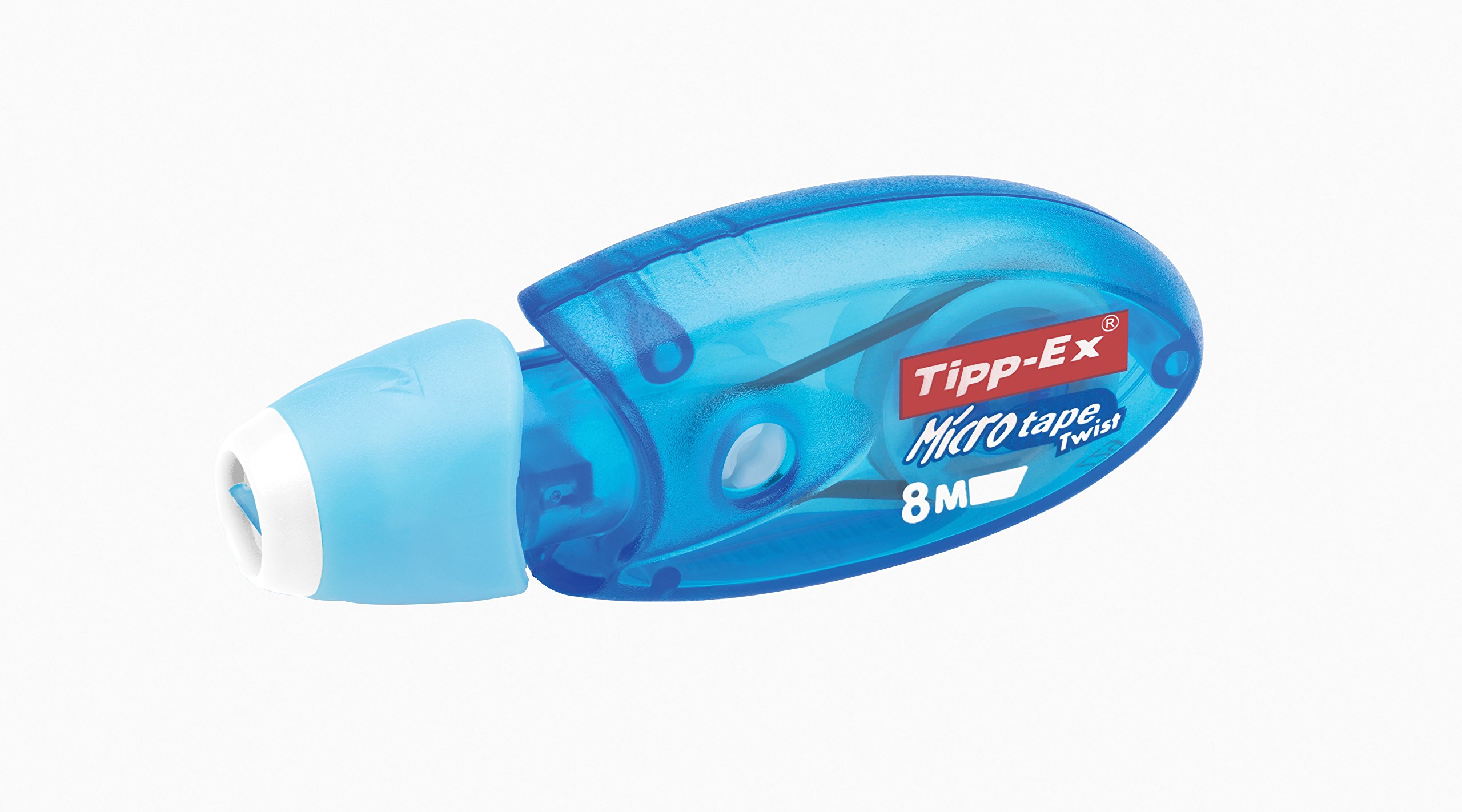 Bic 30025 Tipp-Ex Micro Tape Twist Correction Tape Dispenser - 5mm x 8m Mini Polyester Tape with Ergonomic Cap for Smooth Corrections | Perfect for Office, School & Home Use
