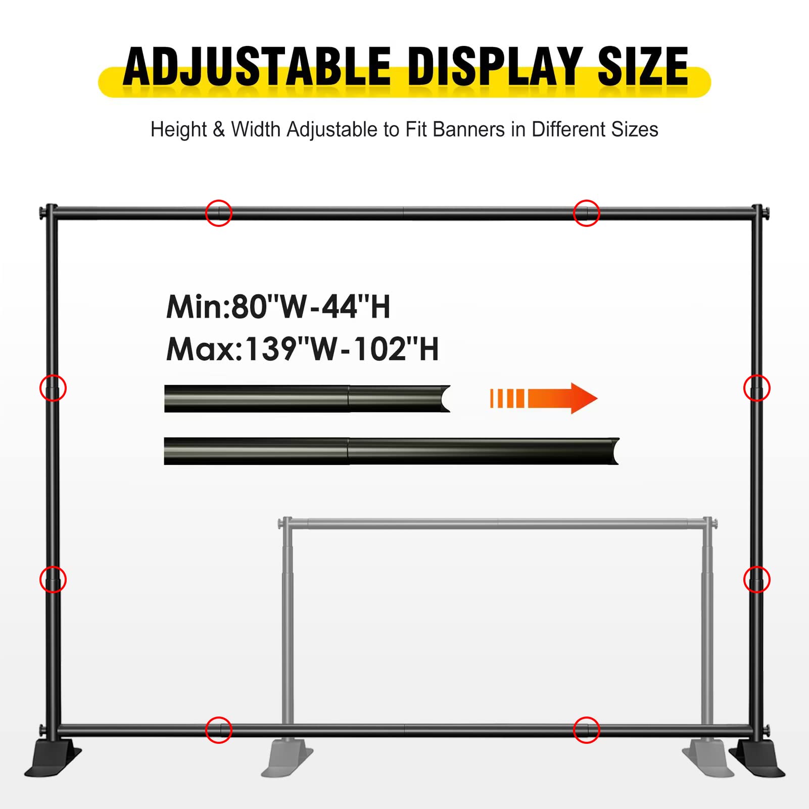 SunyesYo Adjustable Backdrop Banner Stand - Portable Display Stand for Trade Shows, Events & Photo Backdrops | Perfect for Exhibitions, Retail Displays & Professional Photography