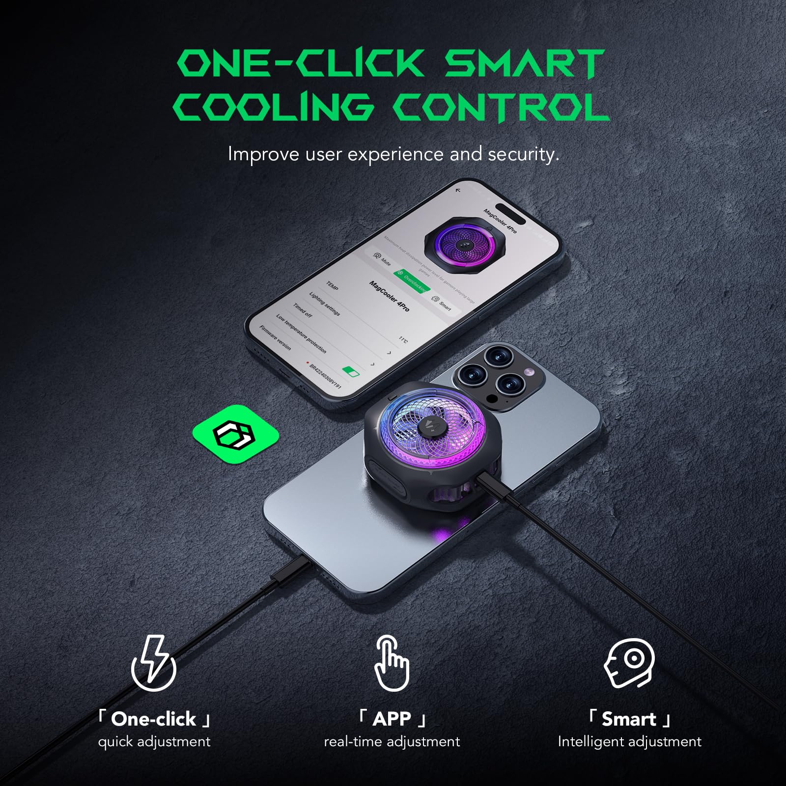 Black Shark MagCooler 4 Pro 27W Magnetic Cooling Fan - High-Performance Phone Cooler for Gaming, Video Streaming, and Extended Use on Phones, Tablets, and iPads