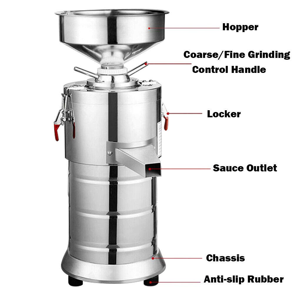 Electric Peanut Butter Maker Machine - 1100W 33lb/h Nut Butter Grinder for Peanuts, Almonds, Cashews & Sesame - Commercial & Home Use - Perfect for Smoothies, Baking & Healthy Snacks - 110V