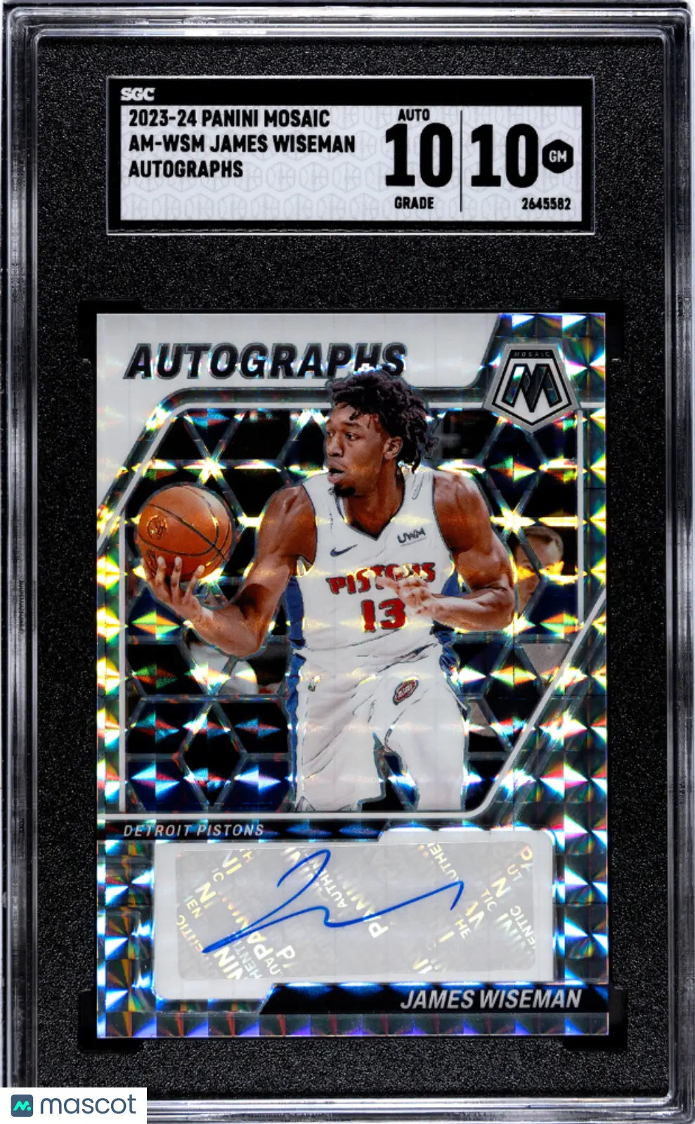 2023 Panini Mosaic Basketball James Wiseman Autographed Rookie Card SGC 10 Gem Mint - Perfect for NBA Collectors & Basketball Memorabilia Fans