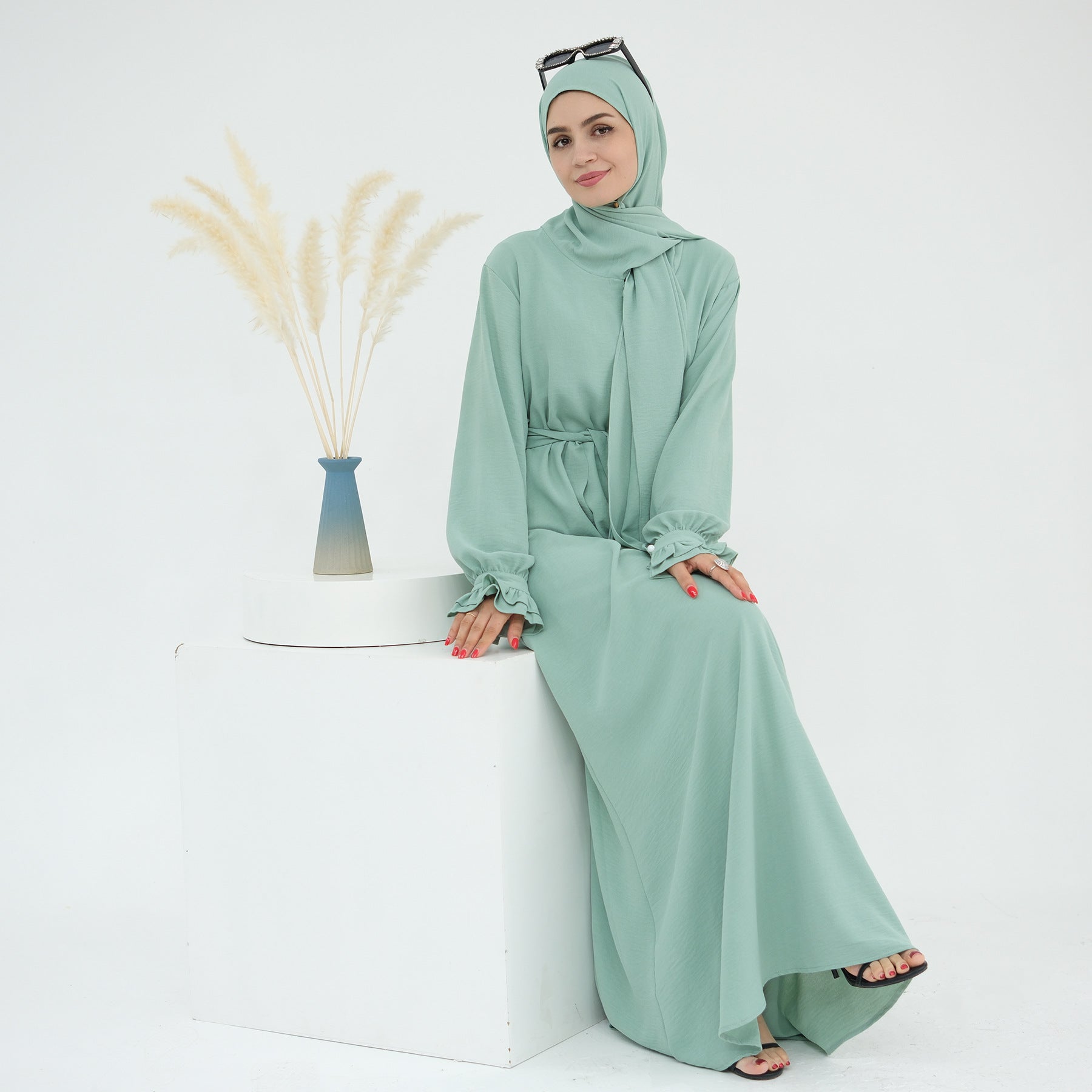 Elegant Turkish Hijab Abaya Dress for Women - Modest Islamic Prayer Dress & Daily Wear