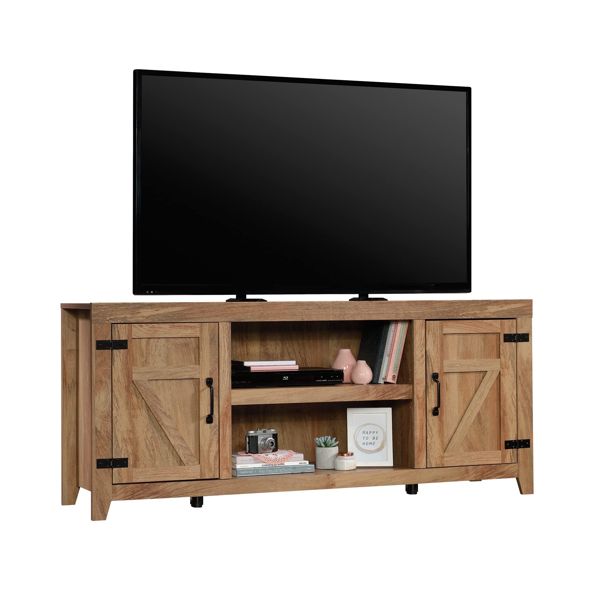 Sauder Entertainment Credenza TV Stand with Storage - Sindoori Mango Finish for Living Room, Bedroom & Home Theater