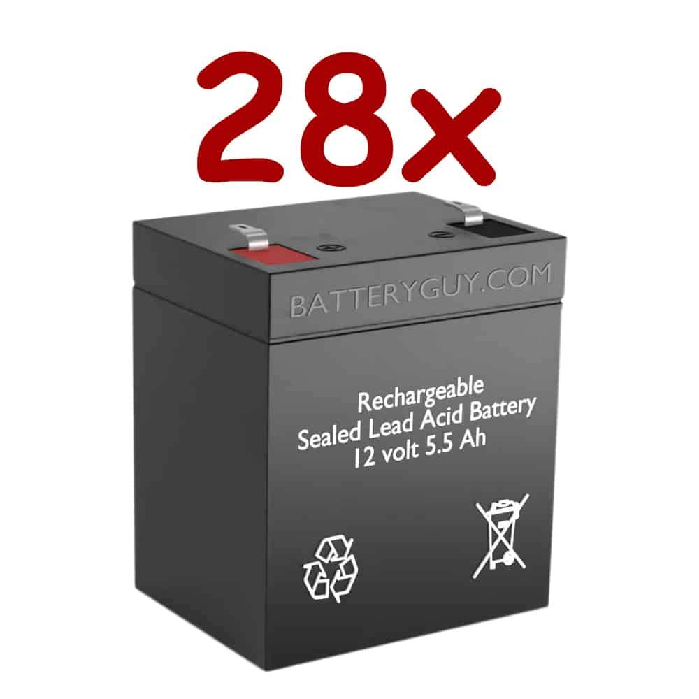12V 5.5Ah SLA Replacement Battery - Rechargeable High Rate Power Battery (Pack of 28) - Perfect for UPS Backup, Emergency Lights, and Security Systems