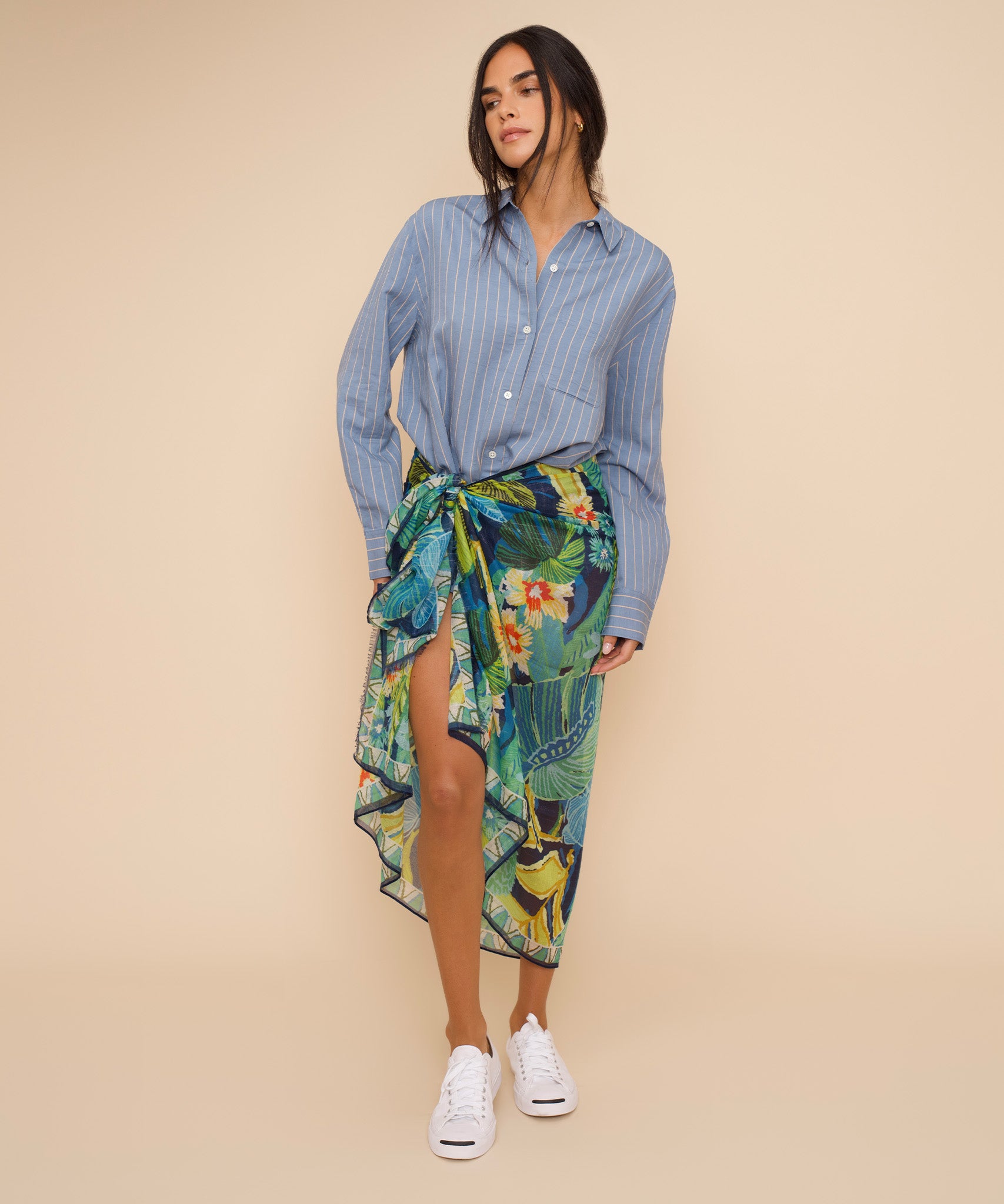 Stylish Rainforest Print Sarong Wrap - Lightweight Beach Cover-Up for Women, Perfect for Pool, Vacation & Summer Outfits
