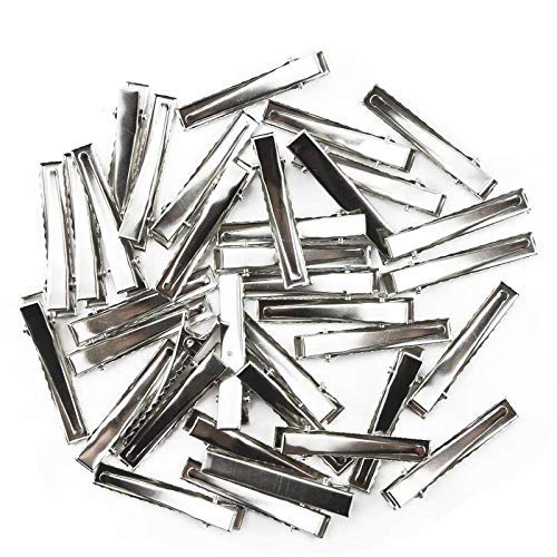 Elina Single Prong Metal Alligator Hair Clips with Teeth - 60pcs (1-75 Inch, 45mm) - Hair Bow Accessories for Women, Girls, DIY Arts & Crafts Projects - Perfect for Hair Styling, Gift Wrapping, and Scrapbooking
