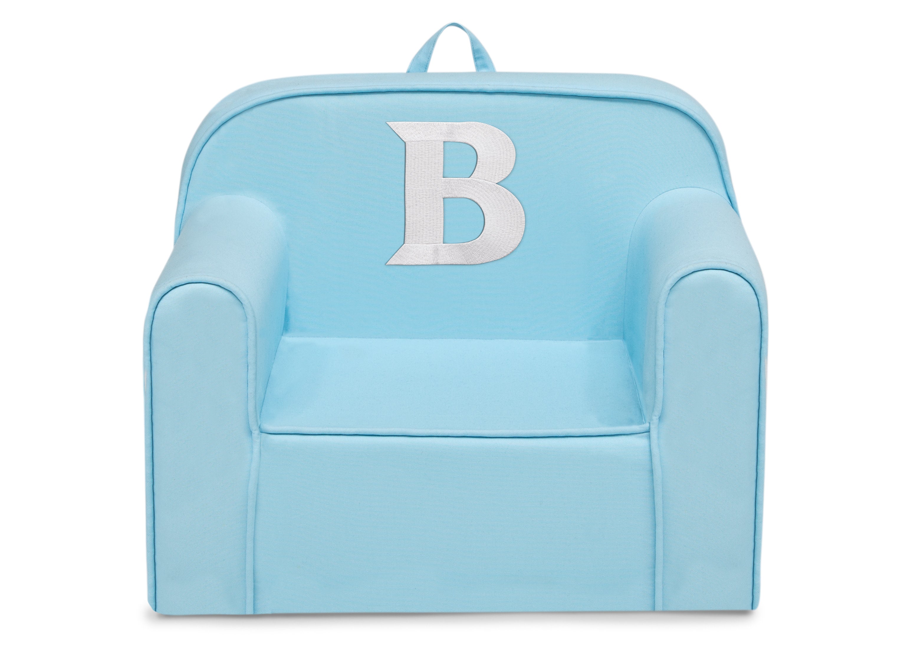 Personalized Monogram Light Blue Cozee Chair - Custom Plush Recliner for Living Room, Nursery & Office - Cozy Reading & Relaxation Seat