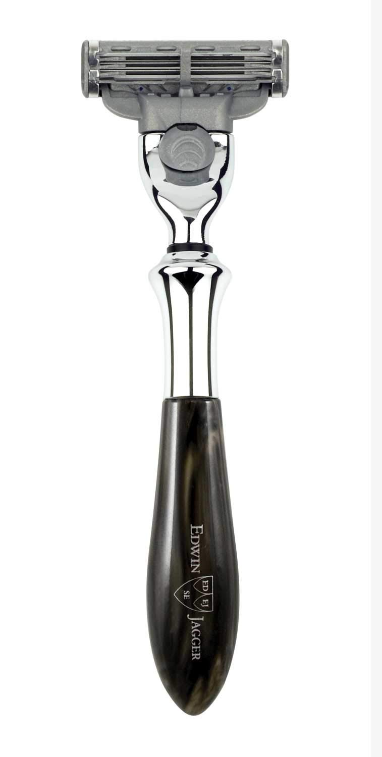 Edwin Jagger Plaza Black Marble Handle for Gillette Mach3 Razor Cartridge - Premium Shaving Accessory for Men's Grooming & Travel