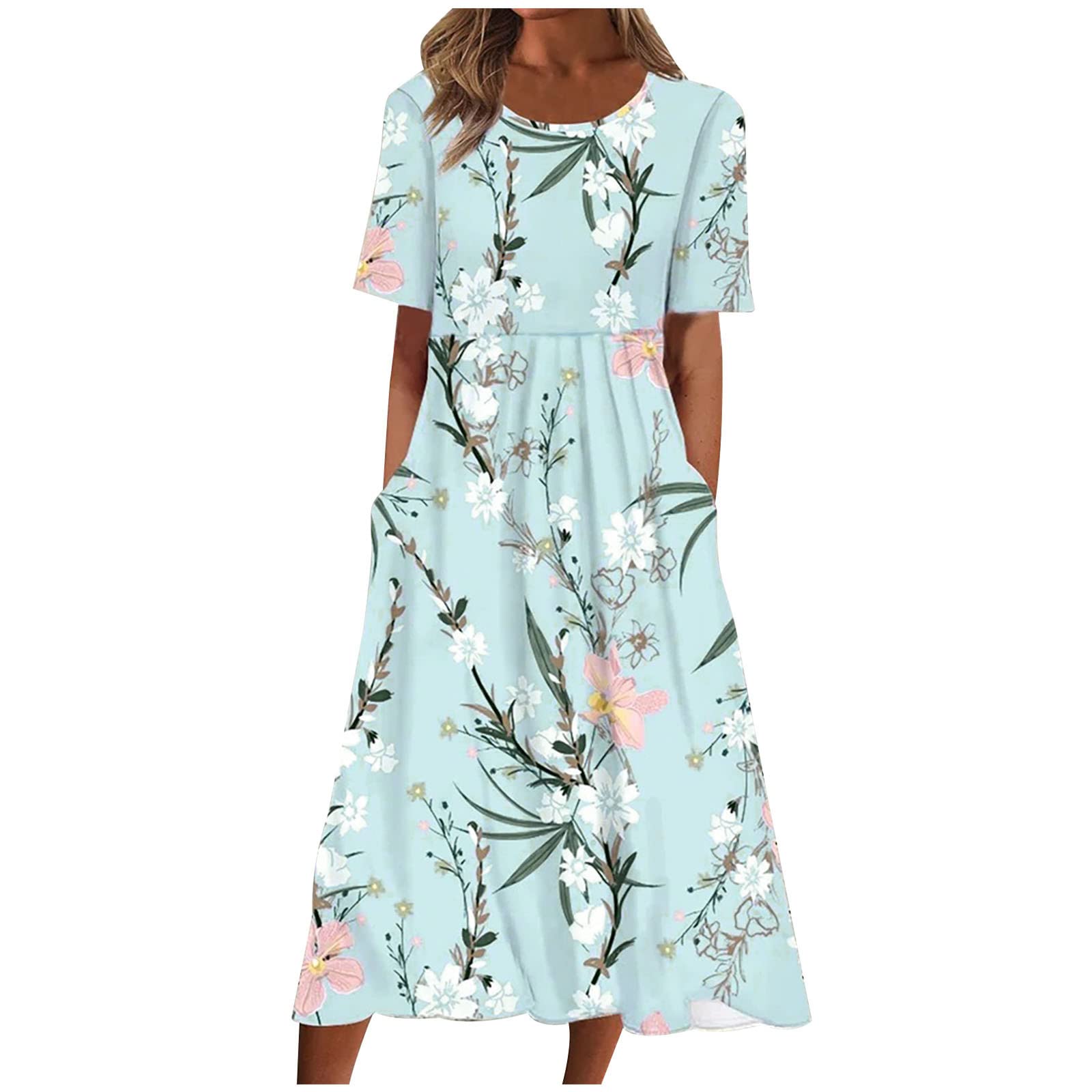 2025 Trendy Women's Summer Dresses - Casual Plus Size Floral Boho Shirt Dress with Pockets | Flowy Spring & Summer Outfits for Beach, Vacation & Daily Wear