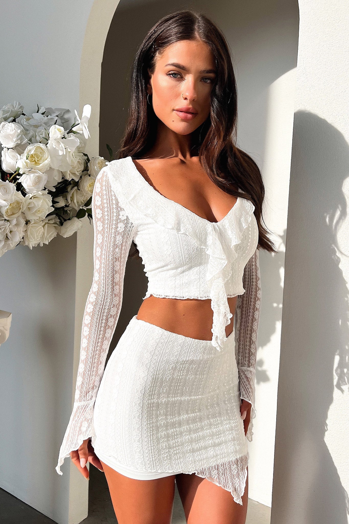 Aperol White Skirt for Women - Summer Casual Flowy Midi Skirt - Perfect for Beach, Vacation, and Outdoor Parties