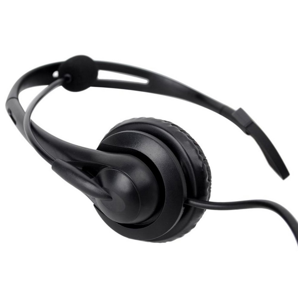 2-Pin Noise Cancelling Overhead Headset with Boom Mic for Kenwood Baofeng Wouxun Two-Way Radios - Durable Communication Headset for Security, Construction & Outdoor Activities