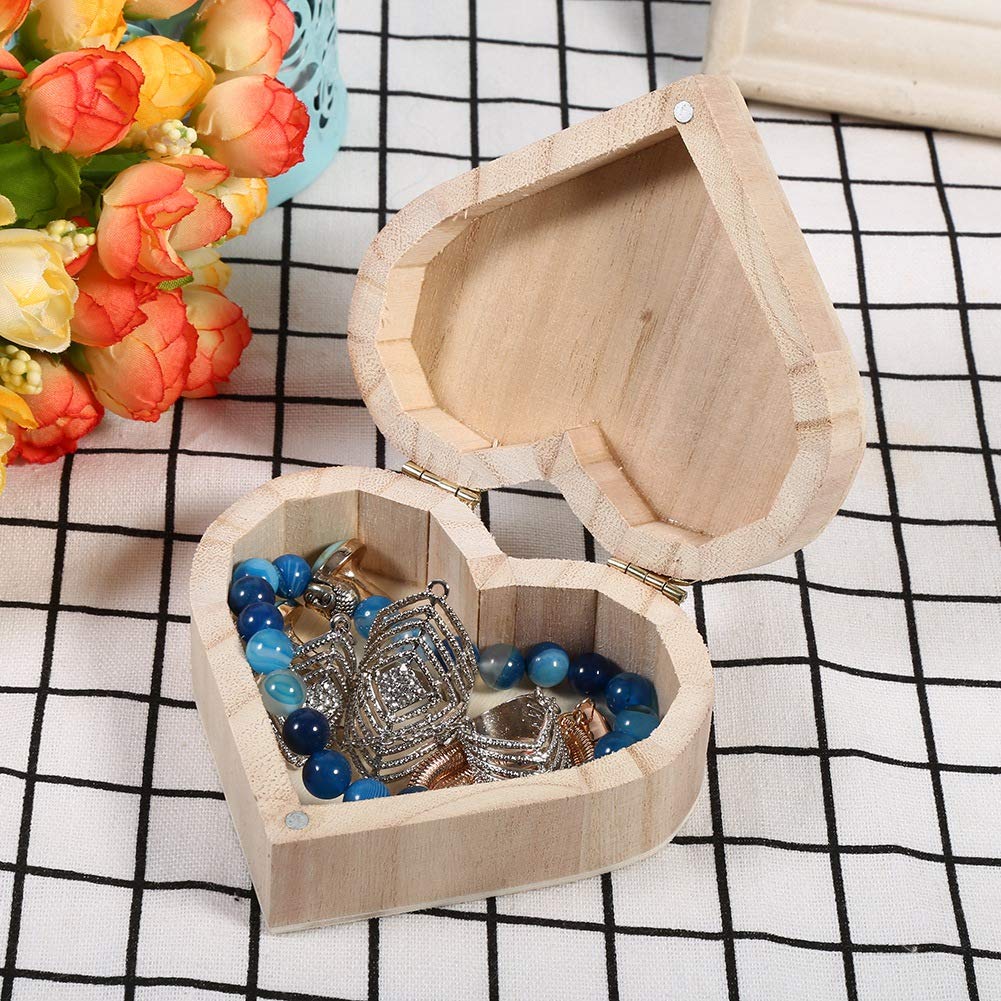 Heart-Shaped Wooden Jewelry Box - Elegant Jewelry Storage Organizer for Necklaces, Rings & Earrings | Perfect for Travel, Gift Giving & Home Decor