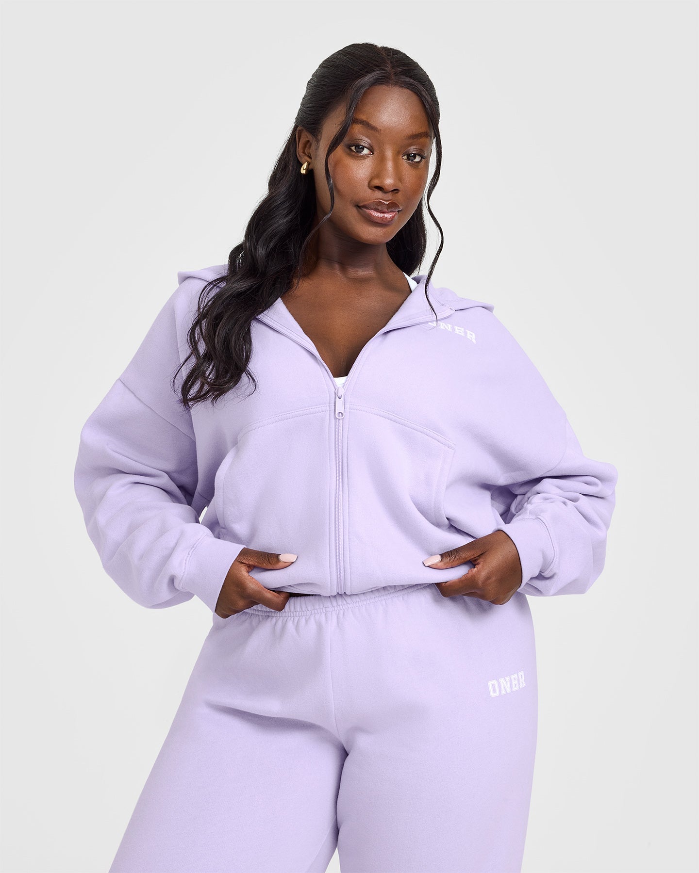 Mid Weight Zip Through Hoodie for Men & Women - Soft Lavender Purple Pullover with Front Pockets | Perfect for Gym, Running, Hiking & Casual Wear