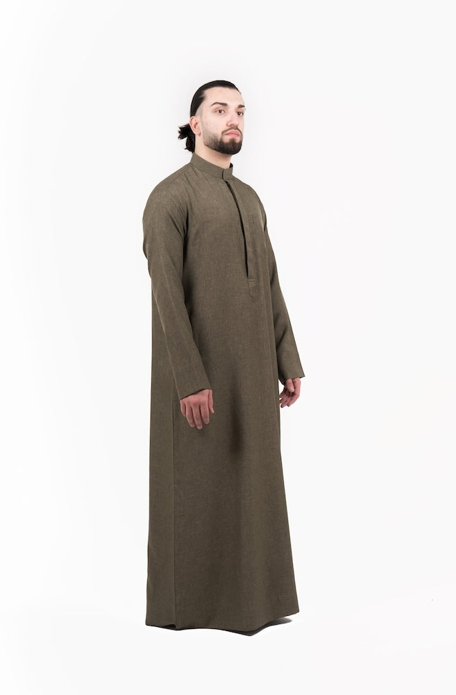 Men's Semiramis 3-Piece Thobe Set with FREE Shemagh & Skull Cap - Traditional Islamic Clothing for Prayer, Eid & Special Occasions