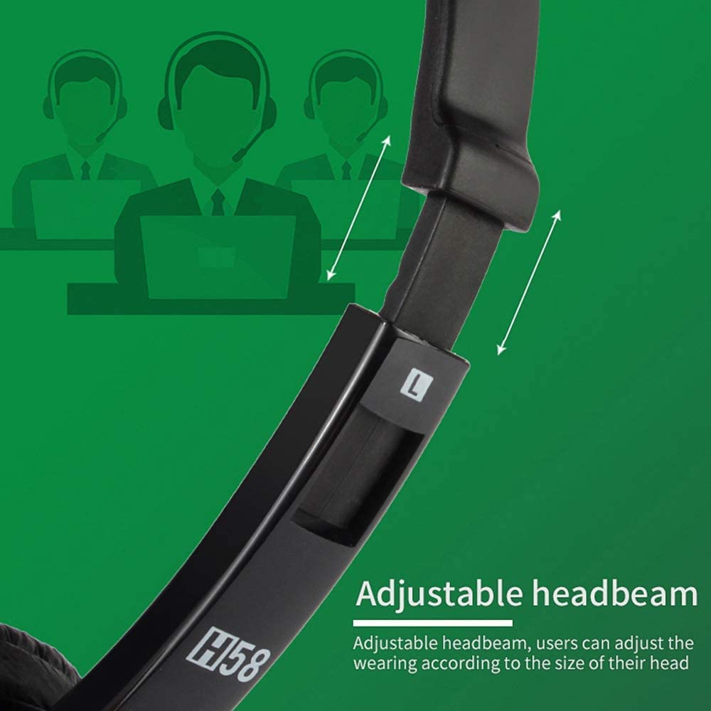 Noise Cancelling USB Headset with Microphone - 3.5mm Jack Stereo Headphones for PC, Laptop, Call Center, Gaming & Online Teaching | Comfortable Over-Ear Design for Business Calls, Video Conferencing & Remote Work