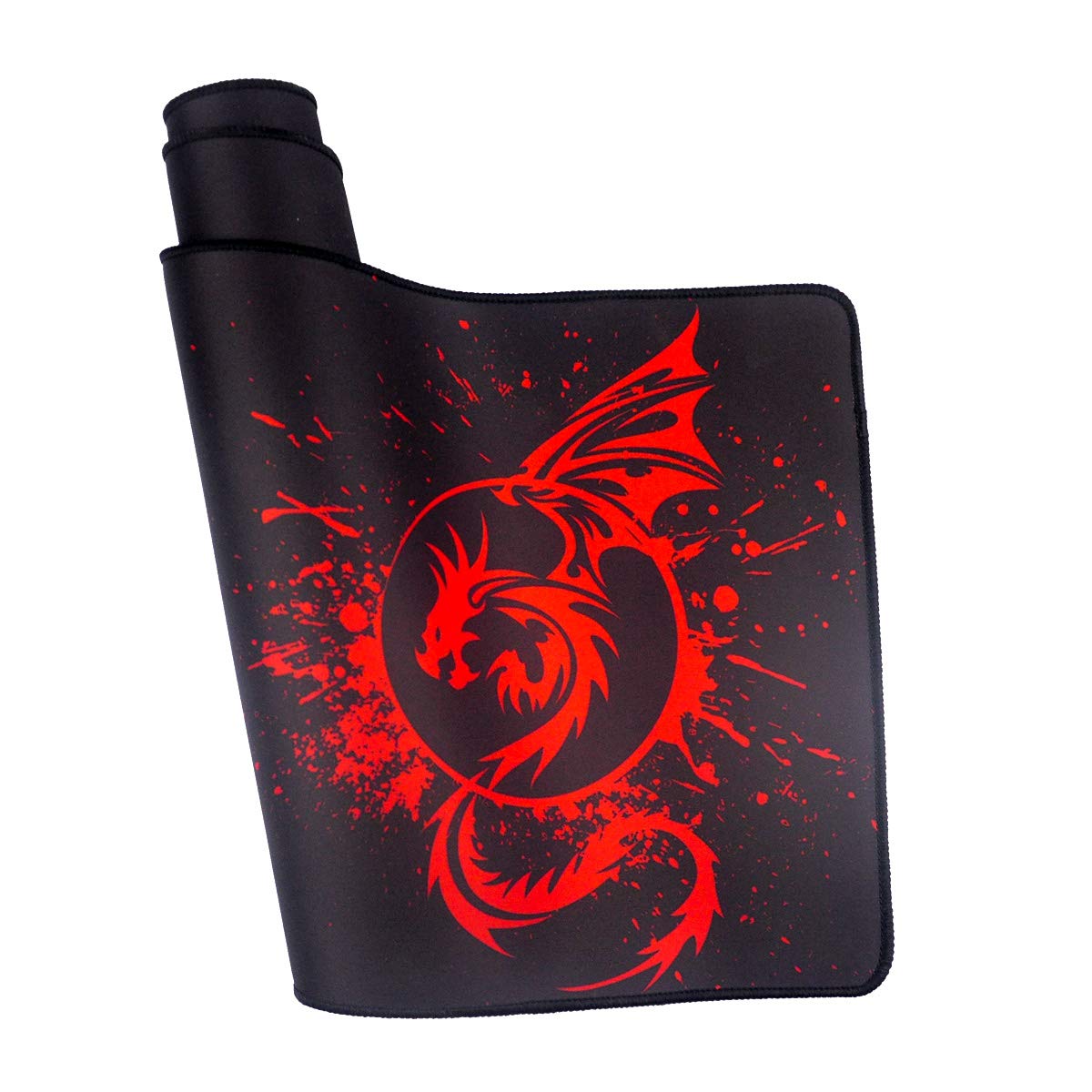 Large Gaming Mouse Pad with Dragon Design - Non-Slip RGB Extended Mouse Mat for PC, Laptop & Office Use - Perfect for Gamers, Programmers & Graphic Designers (A-Red)