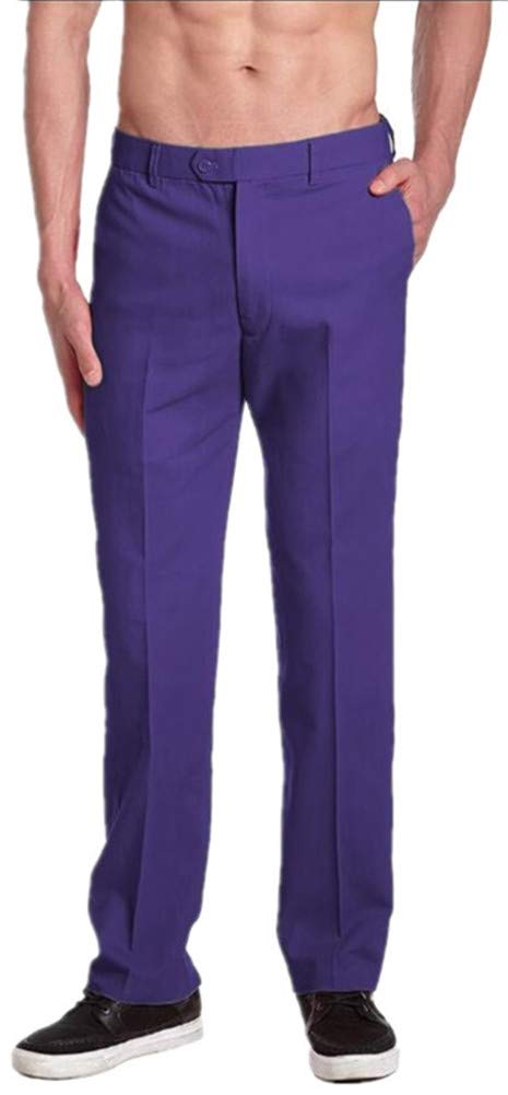 LIBODU Men's Slim Fit Suit Pants - Formal & Casual Dress Trousers for Wedding, Office, Holiday Party | Straight Cut Flat Front Design | Perfect for Business, Cocktail Events & Special Occasions