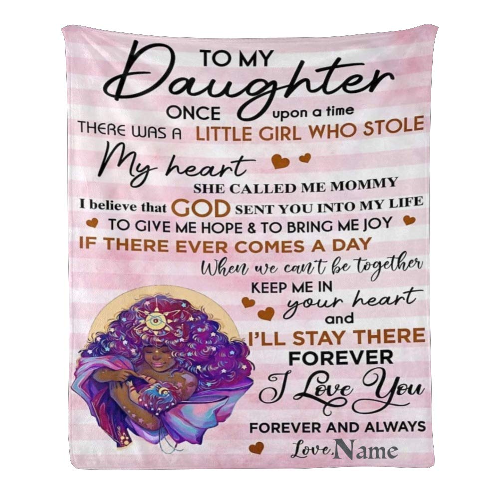 Custom Fleece Blanket with Name - Personalized Soft Throw Blanket for Daughter, 50x60 Inches - Perfect Gift for Birthday, Christmas & Cozy Home Decor