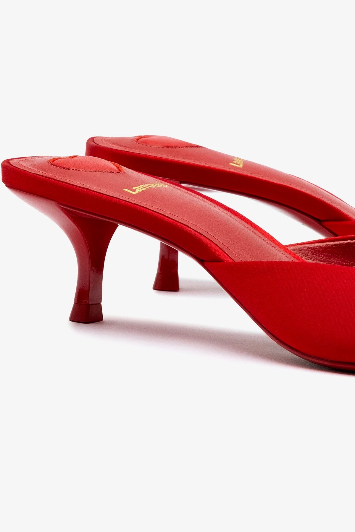 Amal Women's Mule Slippers in Cherry Red Satin - Comfortable House Shoes for Indoor/Outdoor Wear, Perfect for Lounging, Spa Days, and Quick Errands