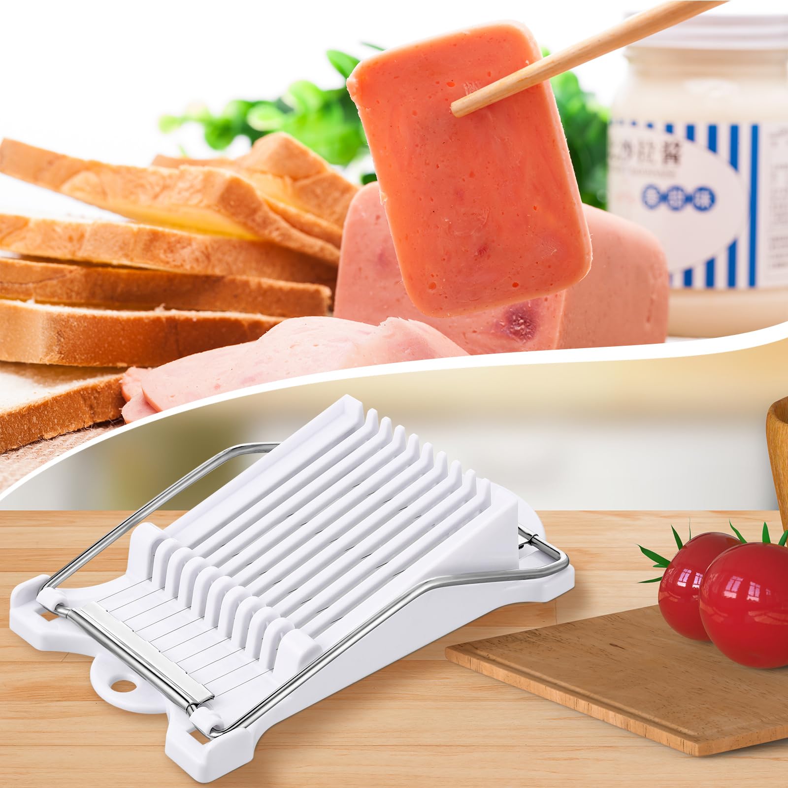 Musubi Maker Kit - 2 Acrylic Musubi Molds & Stainless Steel Luncheon Meat Slicer | BPA-Free Sushi Press for Onigiri & Spam Musubi | Perfect for Home Cooking, Meal Prep & Japanese Cuisine Lovers