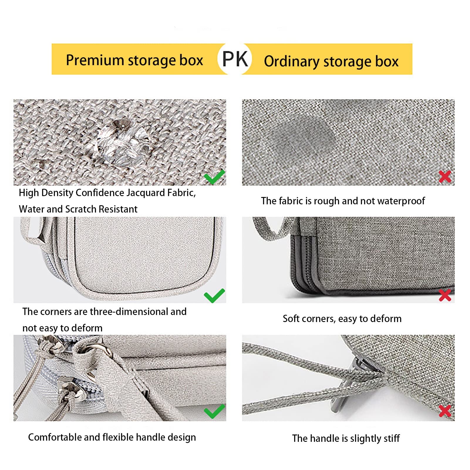 HXZDEY Waterproof Travel Electronic Organizer - Double Layer Cable Storage Bag for Charger, Phone, Earphone & Accessories - Portable Pink Cord Carry Case (7.5x4.35x2.17in) - Perfect for Business Trips, Vacations & Daily Commute