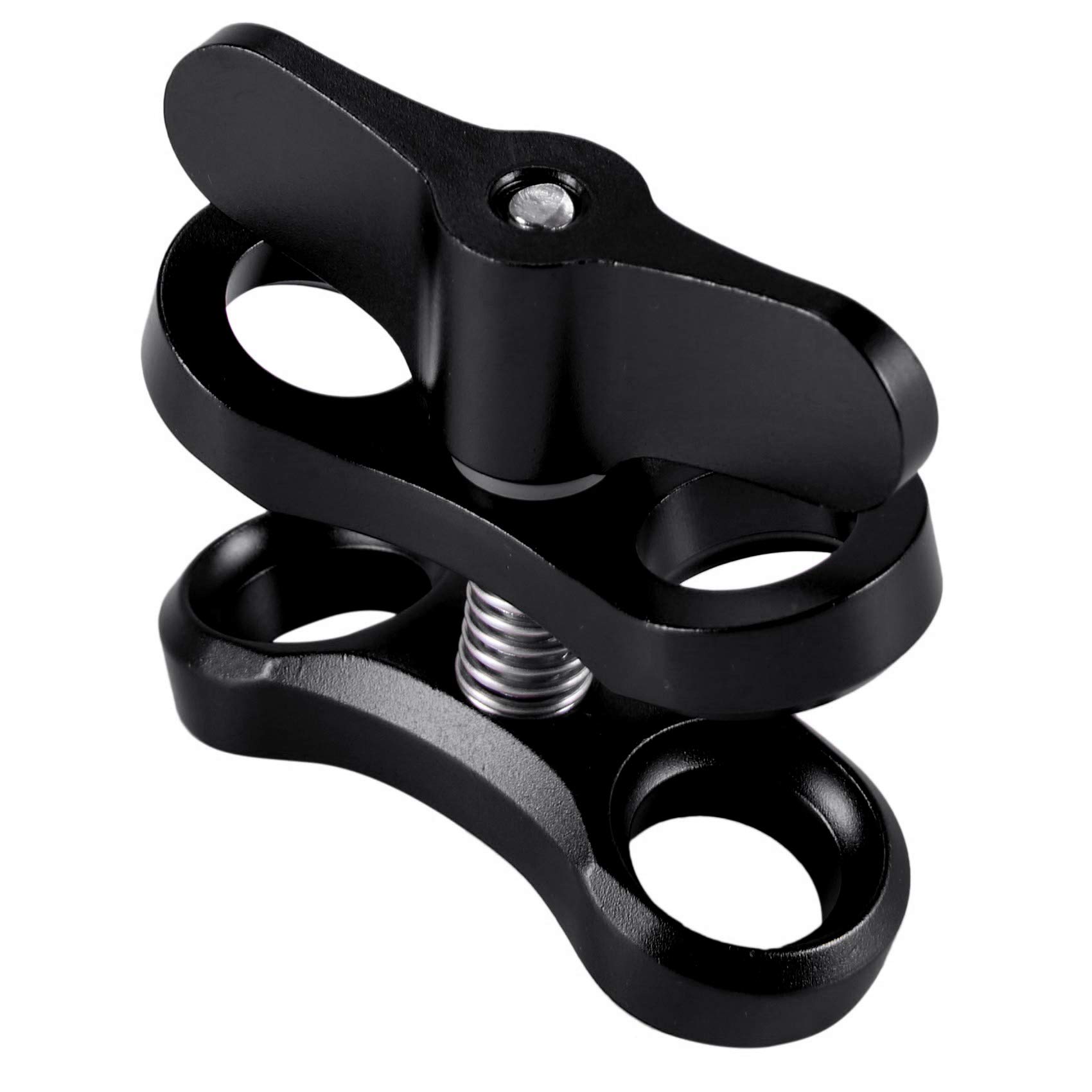 Eighosee Aluminum Camera Clamp Mount with Diving Lights & Ball Butterfly Clip - Compatible with GoPro Hero 3+/4/5 & Gitup SJ6000 (Black) - Perfect for Underwater Photography, Scuba Diving & Action Sports