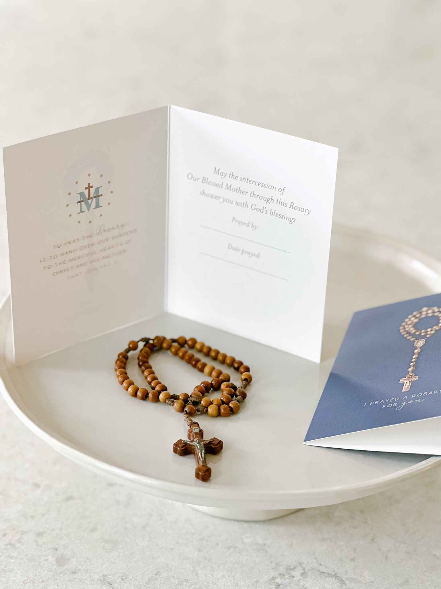 I Prayed a Rosary for You Greeting Cards - Set of 4 Religious Catholic Prayer Cards for Encouragement, Sympathy & Spiritual Support - Perfect for Prayer Groups, Church Events & Thoughtful Gifts