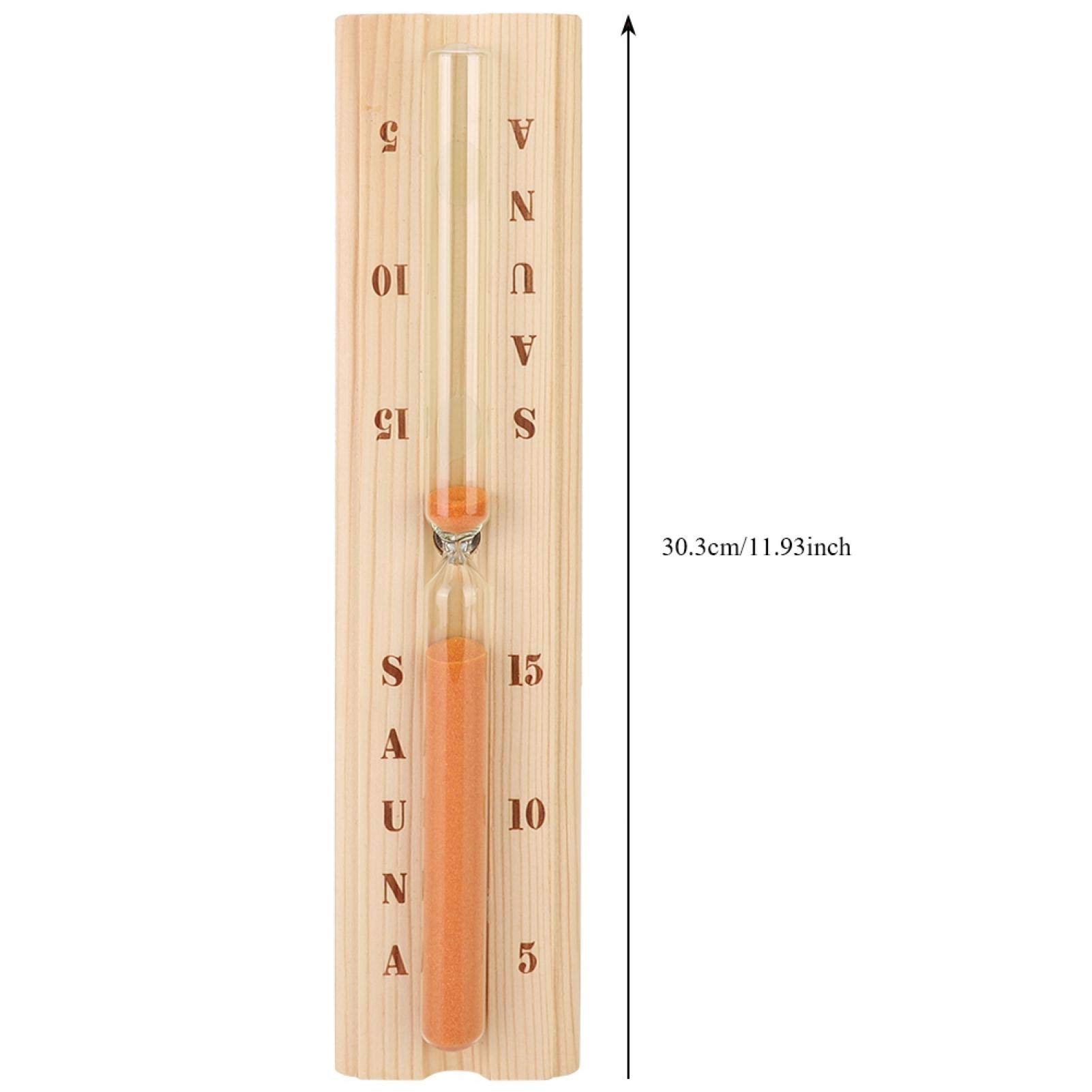 Maquer Sand Timer - Decorative Wooden & Plastic Wall Mount Sauna Timer | Perfect for Home Sauna, Spa, Bathroom & Relaxation Areas